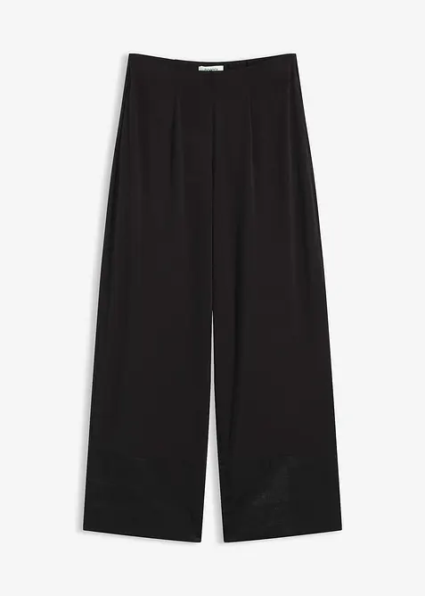 Pantaloni in jersey con inserti di satin, bonprix