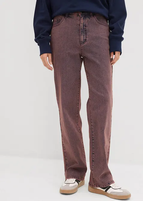 Pantaloni in twill con effetto slavato, bonprix