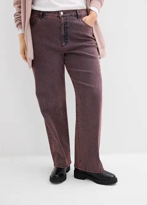 Pantaloni in twill con effetto slavato, bonprix