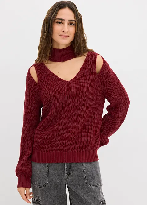 Maglione in  filato grosso con cut-out, bonprix