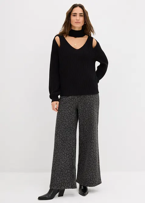 Maglione in  filato grosso con cut-out, bonprix