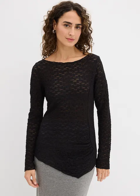 Maglia in pizzo a maniche lunghe, bonprix