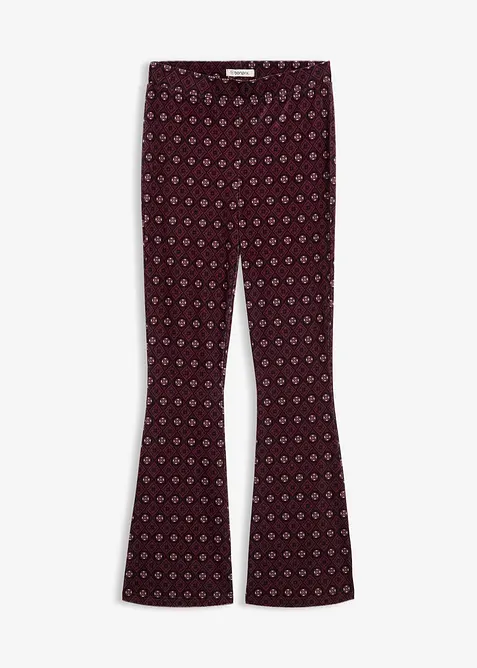 Leggings a gamba svasata in morbido velluto, bonprix
