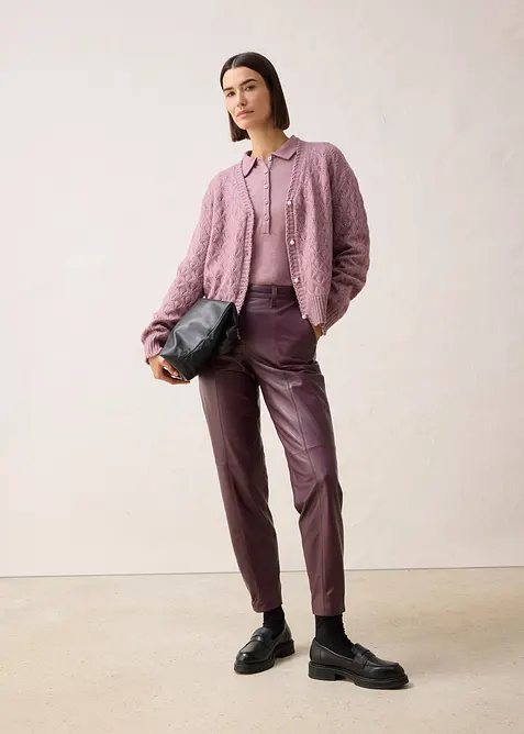 Cardigan traforato con lana, bonprix