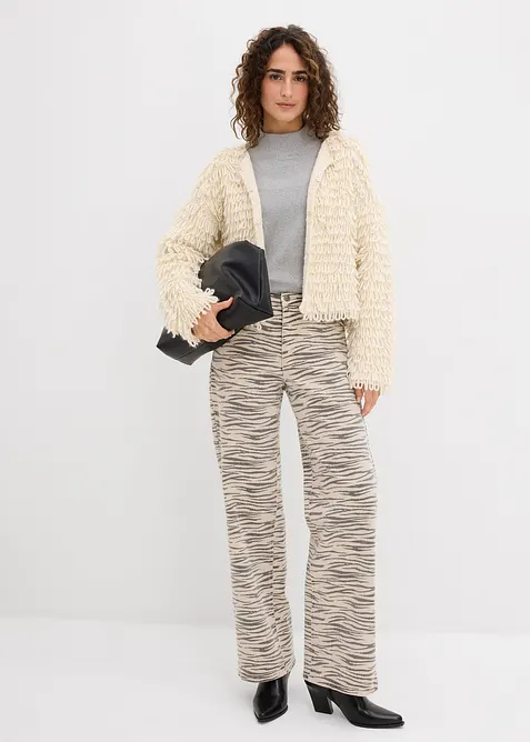 Pantaloni in twill di misto cotone elasticizzato, bonprix