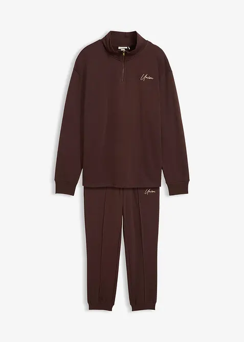 Tuta sportiva in puro cotone (set 2 pezzi), loose fit, bonprix