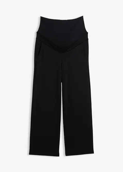 Pantaloni prémaman a gamba larga in morbido punto di Roma, bonprix