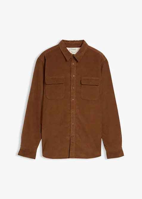 Camicia termica in velluto a coste elasticizzato con fodera calda in pile, bonprix