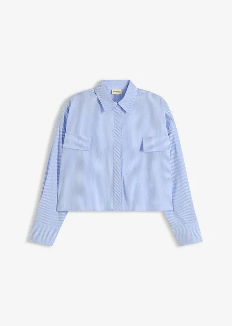 Blusa oversize in misto cotone, bonprix