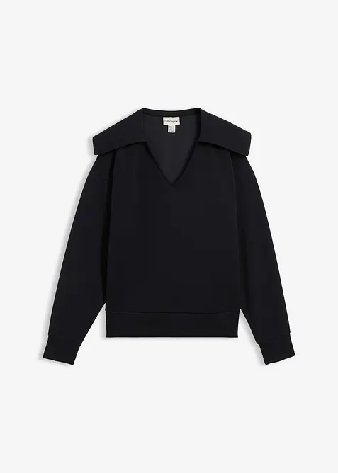 Felpa con collo molto ampio in misto viscosa, bonprix