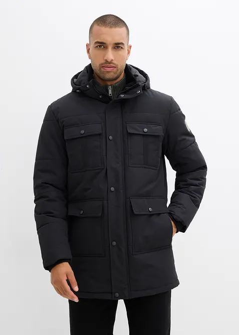 Parka tecnico imbottito con pratiche tasche, impermeabile, bonprix