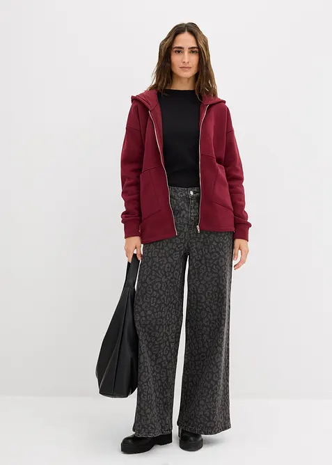 Felpa oversize con zip, bonprix