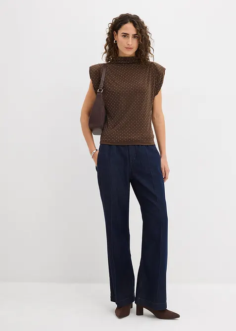 Top con strass, bonprix