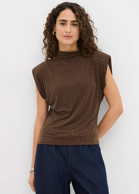 Top con strass, bonprix