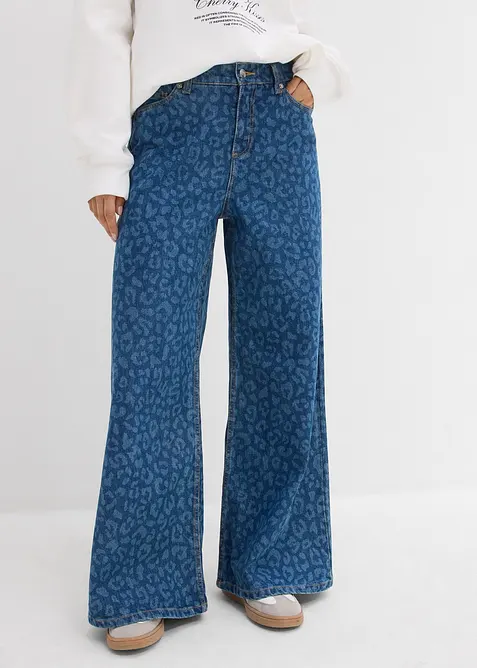 Jeans wide leg, vita media, bonprix
