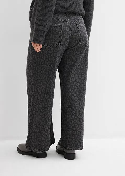 Jeans wide leg, vita media, bonprix