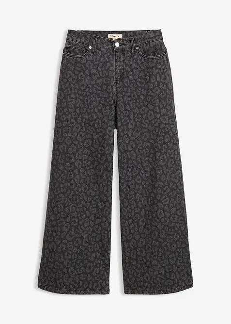 Jeans wide leg, vita media, bonprix