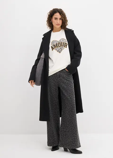 Felpa oversize in misto cotone, bonprix