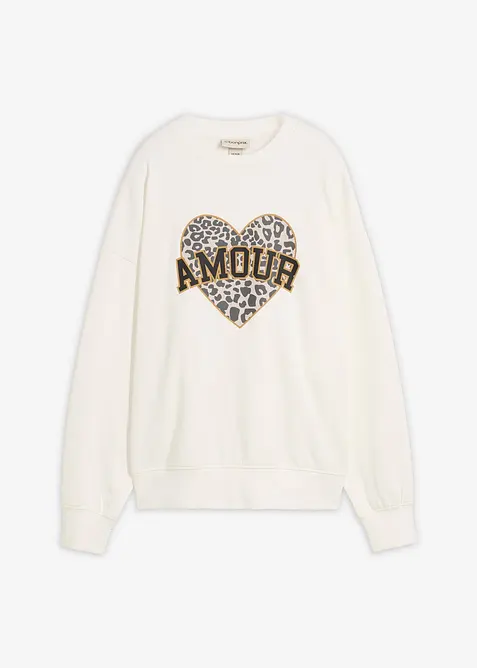 Felpa oversize in misto cotone, bonprix