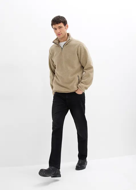 Pile teddy con pratiche tasche zippate, bonprix