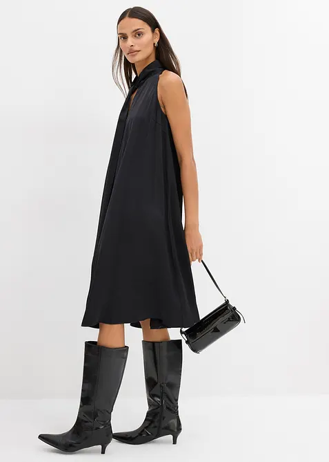 Abito midi in satin di misto viscosa, bonprix