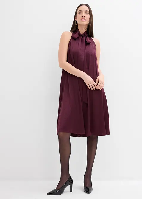 Abito midi in satin di misto viscosa, bonprix
