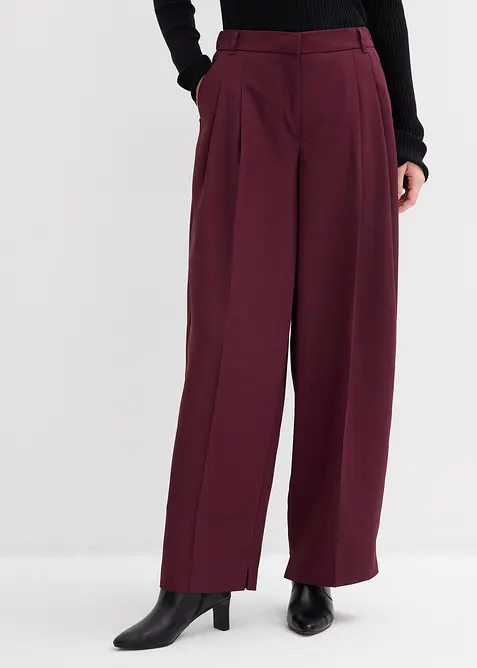 Pantaloni con pinces, girovita comodo e spacchetti, bonprix