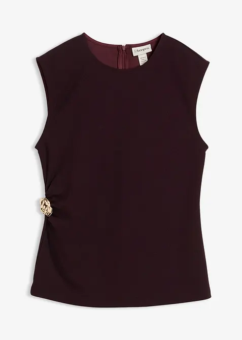 Top in cr&ecirc;pe con fibbia decorativa, bonprix