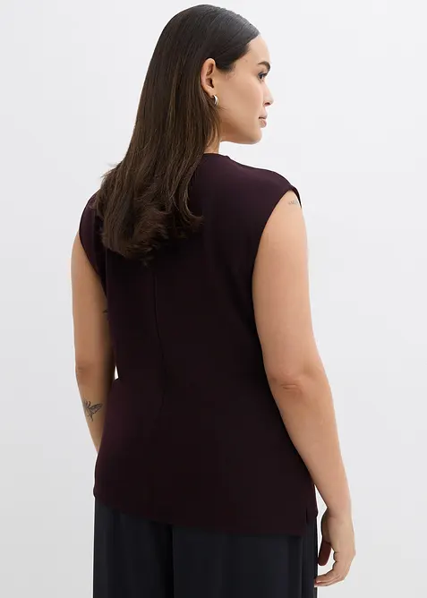 Top in cr&ecirc;pe con fibbia decorativa, bonprix