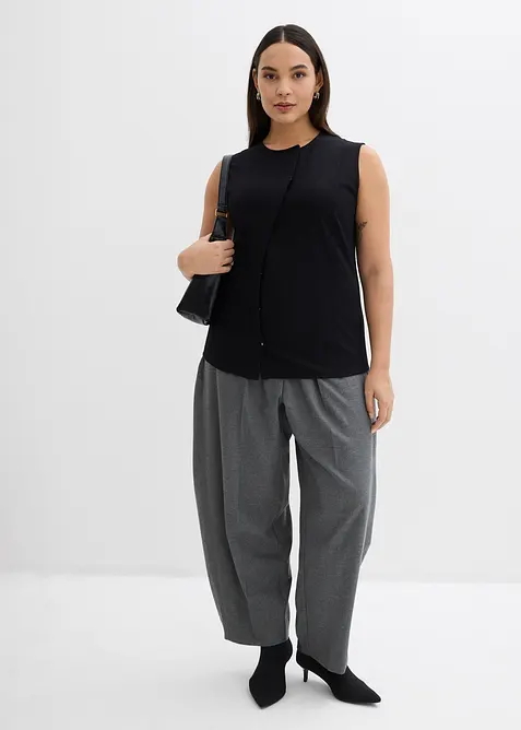 Top a gilet asimmetrico in punto di Roma, bonprix