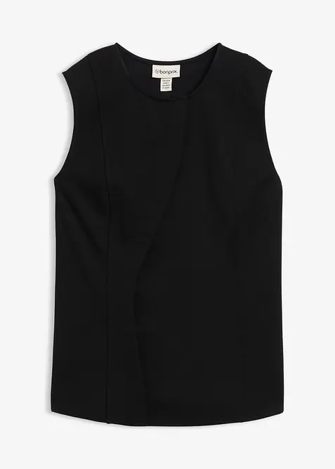 Top a gilet asimmetrico in punto di Roma, bonprix