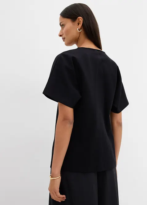 Gilet in morbido punto di Roma con bottone decorativo, bonprix