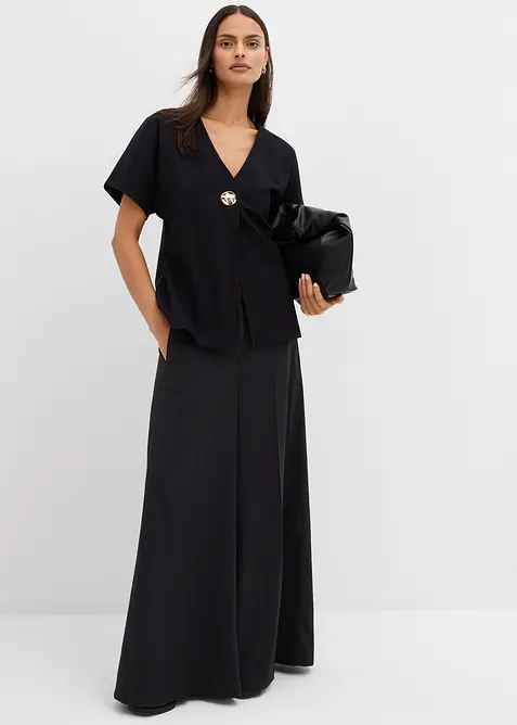 Gilet in morbido punto di Roma con bottone decorativo, bonprix