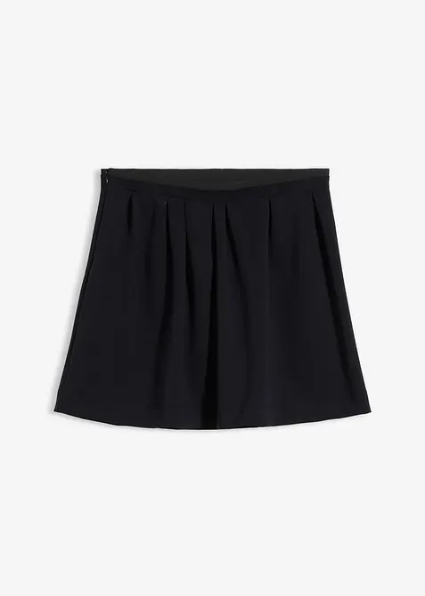 Gonna a pieghe in misto viscosa leggermente lucido, bonprix