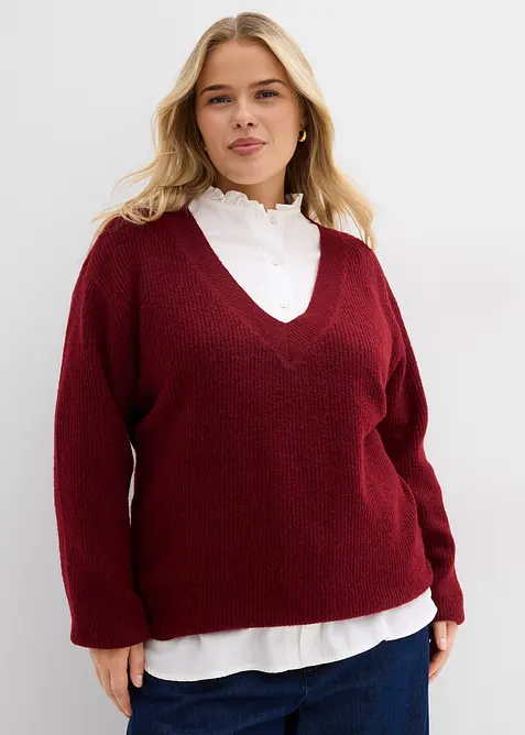 Maglione con scollo a V, bonprix