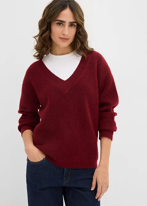 Maglione con scollo a V, bonprix