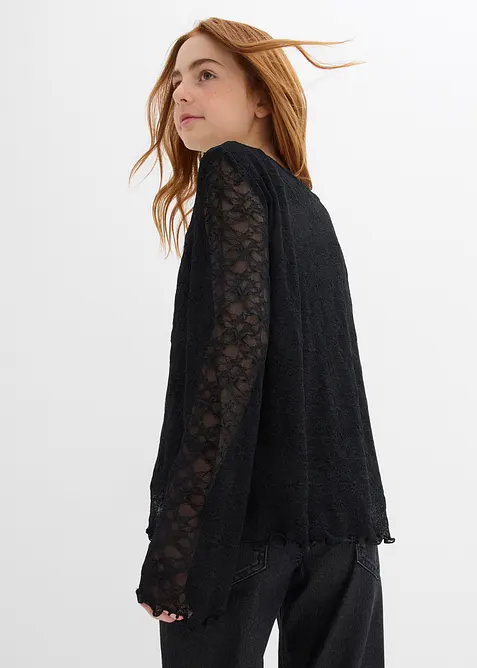 Maglia in pizzo a maniche lunghe, bonprix