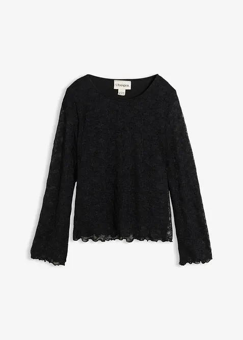 Maglia in pizzo a maniche lunghe, bonprix