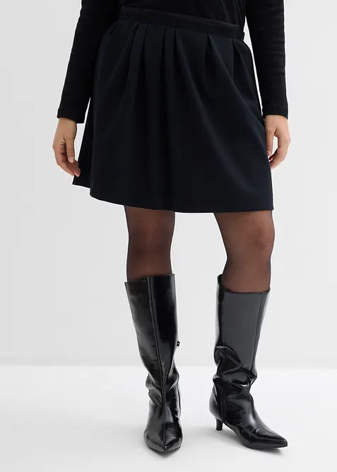 Gonna a pieghe in misto viscosa leggermente lucido, bonprix