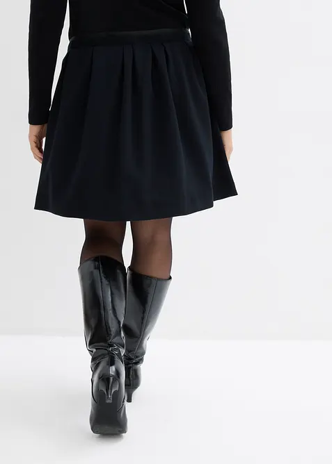 Gonna a pieghe in misto viscosa leggermente lucido, bonprix