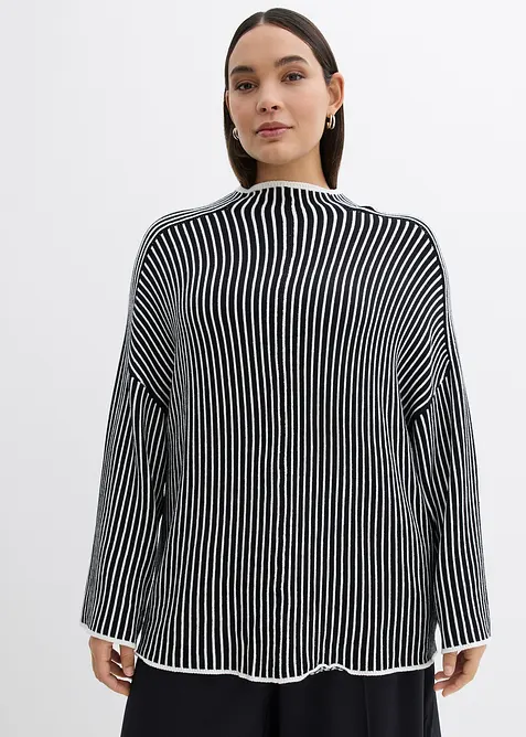 Maglione accollato in misto viscosa, bonprix