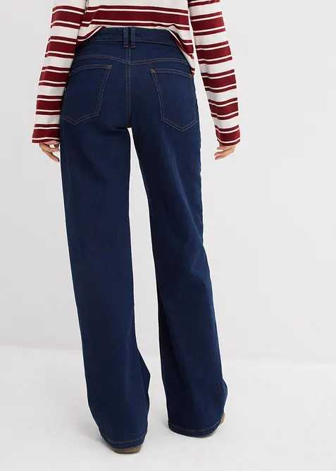 Jeans straight in cotone biologico, vita media, bonprix