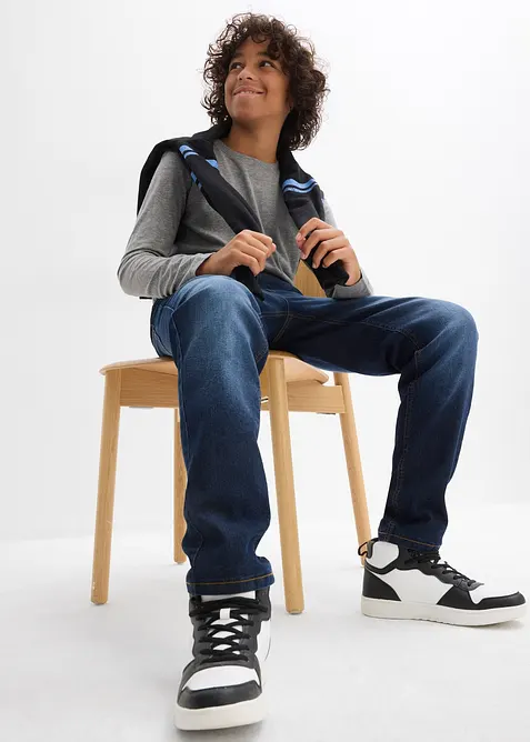 Jeans termici regular fit con elastico in vita e fodera in jersey, straight, bonprix