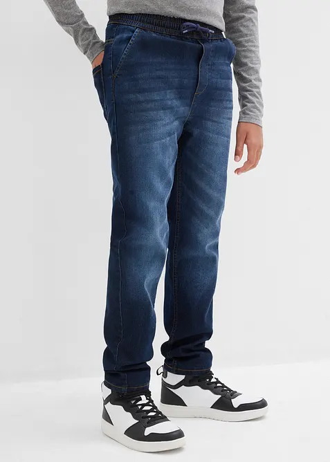 Jeans termici regular fit con elastico in vita e fodera in jersey, straight, bonprix
