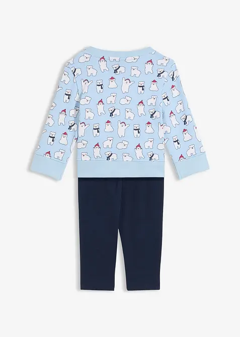 Felpa e leggings per gattonare in puro cotone biologico (set 2 pezzi), bonprix