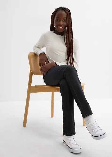 Maglia a maniche lunghe in misto cotone biologico elasticizzato (pacco da 2), bonprix