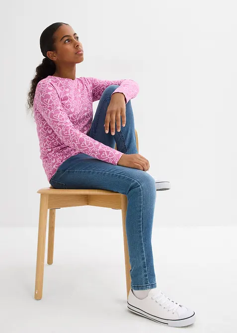 Maglia a maniche lunghe in puro cotone biologico (pacco da 3), bonprix