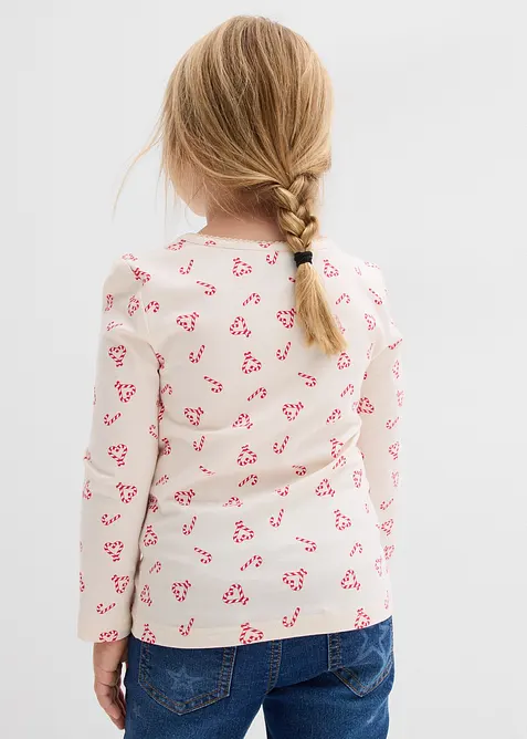 Maglia a maniche lunghe in misto cotone biologico elasticizzato, bonprix