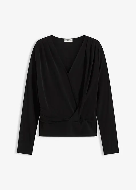 Maglia a maniche lunghe con scollatura profonda, bonprix