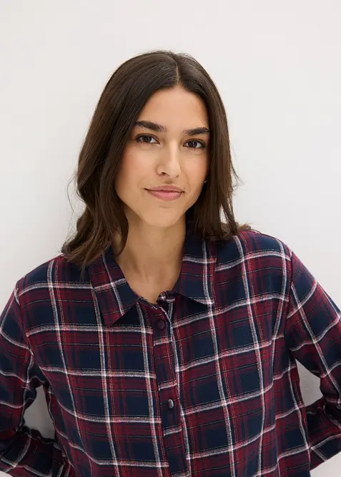 Camicia da notte in flanella con abbottonatura, bonprix